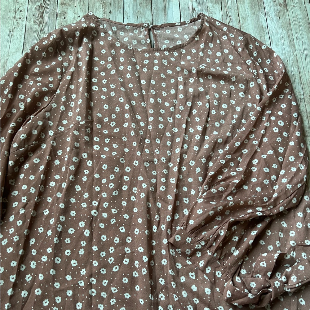 NEW SHEIN Pink Ruffled Puff Sleeve Blouse - Picture 6 of 9